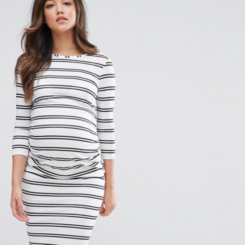 ASOS Maternity Twin Stripe Bodycon Dress